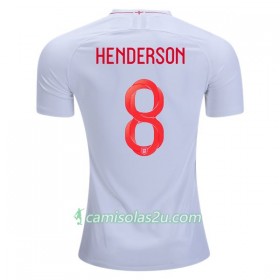 Camisolas de futebol Inglaterra Henderson 8 Equipamento Principal Copa do Mundo 2018 Manga Curta
